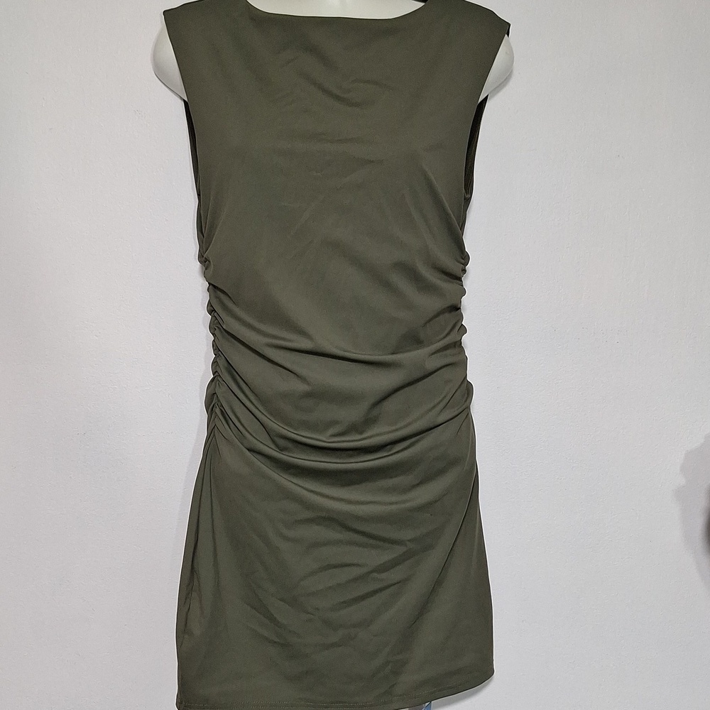 Cupshe Bodycon Sleeveless Dress Beach Rouched Sides Womens  NWT